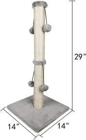 img 3 attached to 🐱 Dimaka Vertical Cat Scratching Post with Toy Ball - White and Grey, Natural Sisal for Large Cats