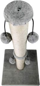 img 2 attached to 🐱 Dimaka Vertical Cat Scratching Post with Toy Ball - White and Grey, Natural Sisal for Large Cats