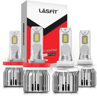 💡 набор комбинированных ламп lasfit 9005/hb3 h11/h8/h9 led, lc plus, новая модификация конверсионного комплекта led - 6000k холодный белый мини-дизайн: раскройте мощное освещение логотип