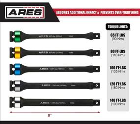 img 2 attached to 🔧 Ares 70367 Набор удлинителей с ограничителем крутящего момента - хром-молибден, привод 1/2 дюйма - стержни длиной 8 дюймов, устойчивые к ударным нагрузкам - гибкое действие предотвращает перетягивание - цветной кодирование для легкой идентификации.