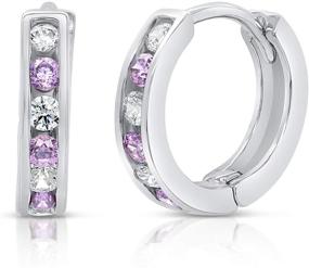 img 3 attached to 💎 Sophisticated Sterling Silver Cubic Zirconia Huggie Hoop Earrings - 0.5'' Diameter