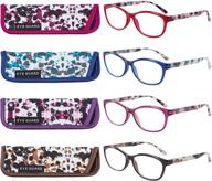 👓 enhance visual comfort with eyeguard 4 pack spring hinged reading glasses for women logo