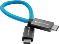 💙 кабель с плетеной оплеткой kondor blue usb c to usb c - быстрая зарядка 100w, быстрая передача данных 10gbps для samsung t5/t7 ssd видеозаписи, bmpcc 4k/6k z cam и других устройств (8,5", прямой) логотип