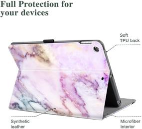 img 2 attached to 📱 Vimorco iPad 10.2 inch 7th/8th/9th Generation 2019/2020/2021 Case - Folio Stand Cover with Pocket, Multi-Angle Stand, Auto Wake/Sleep, Hand Strap & Pencil Holder - Pink Marble