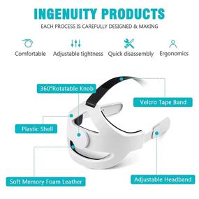 img 1 attached to 🎧 Adjustable Elite Headband for Oculus Quest 2 VR Glasses: Comfortable PU Leather Strap to Reduce Head Pressure