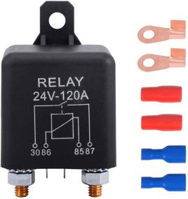 img 4 attached to ⚡ FOSHIO Heavy Duty Split Charge Starter Relay for Car Truck Boat Switch – 24VDC 120A SPST 4pin Relay with Terminals