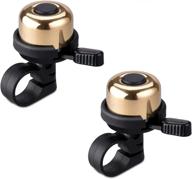 🚲 2 pack gold brass mini bike bell for mountain, road, and kid bikes - new bike accessories logo