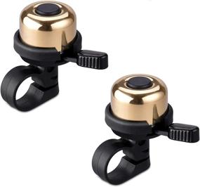 img 4 attached to 🚲 2 Pack Gold Brass Mini Bike Bell for Mountain, Road, and Kid Bikes - New Bike Accessories