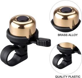 img 3 attached to 🚲 2 Pack Gold Brass Mini Bike Bell for Mountain, Road, and Kid Bikes - New Bike Accessories