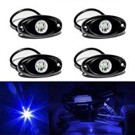 🚙 enhance your vehicle's style with waterproof led rock lights 4pods for offroad adventures - blue logo