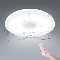 enhanced music ceiling light: ip65 waterproof 18w bluetooth speaker, remote control, and rgb color changing - perfect for bathroom, kitchen, and outdoor use logo