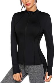 img 3 attached to COOrun Women Workout Jacket: Stay Warm and Stylish with our Running Zipper Track Tops, S-XXL