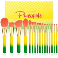 🍍 pineapple makeup brush set by docolor - 16 pc premium synthetic kabuki brushes for full coverage foundation, blending face powder, blush, concealers, eyeshadow - summer gift logo