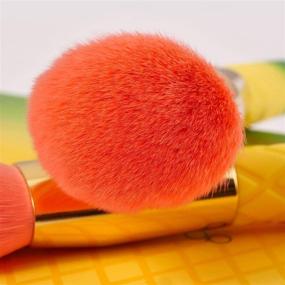 img 1 attached to 🍍 Pineapple Makeup Brush Set by Docolor - 16 Pc Premium Synthetic Kabuki Brushes for Full Coverage Foundation, Blending Face Powder, Blush, Concealers, Eyeshadow - Summer Gift