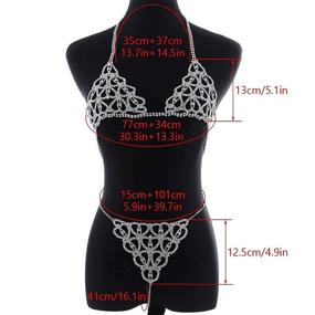 img 1 attached to 💎 Dresbe Rhinestones Heart Body Chain Suit: Sparkling Underwear & Bra Chain for Women and Girls