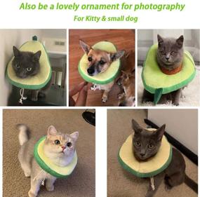 img 1 attached to Yufiova Adjustable Cat Recovery Collar - Cute Avocado Neck Cone for Cat's Healing, Surgery Protection Elizabethan Collar for Pets - Soft Edge E-Collar for Kitten and Cats...