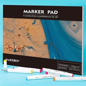 img 2 attached to 📝 8x11 Marker Paper Pad by MAKEBEN, 30 Sheets | Smooth Coated Marker Paper for Alcohol Markers, Pigment Markers | Ideal for Drawing, Sketching, Coloring | Art Supplies for Artists