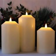 led lytes flameless candles with timer - set of 3 pillar candles for home and christmas decor логотип