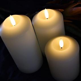 img 2 attached to LED Lytes Flameless Candles with Timer - Set of 3 Pillar Candles for Home and Christmas Decor