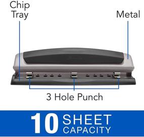 img 3 attached to 📎 Swingline Precision Pro Hole Puncher - Adjustable, 2-3 Holes, 10 Sheet Punch Capacity - Black/Gray (74038)