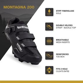 img 3 attached to 🚵 Tommaso Montagna 100, 200, Elite: The Ultimate Men's Mountain Bike Shoe for Indoor Cycling, Velcro Straps, Buckle, Quick Lace, & SPD Cleats Compatibility - Black