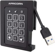 apricorn aegis padlock 480gb ssd - 256-bit encryption, fips 140-2 level 2 validated, usb 3.0, ruggedized external portable drive logo