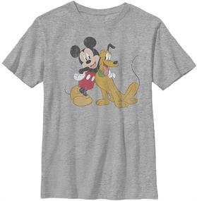 img 1 attached to 🐭 Прекрасные персонажи Диснея: футболка Mickey and Pluto для мальчиков – идеально для маленьких поклонников Диснея!