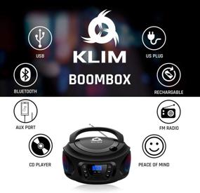 img 1 attached to KLIM CD Boombox Portable Audio Player with FM Radio, Rechargeable Battery, Bluetooth, MP3, AUX, Neodymium Speakers, and Upgraded CD Laser Lens (2021 Edition)