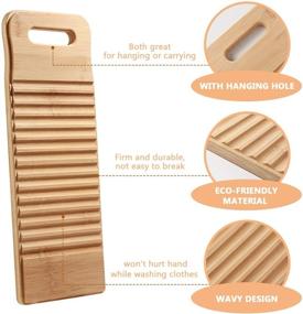 img 3 attached to 🧺 Bamboo Wood Hand Washboard for Laundry, TOPBATHY Washing Clothes Board for Home Use (40X15X1.8CM)