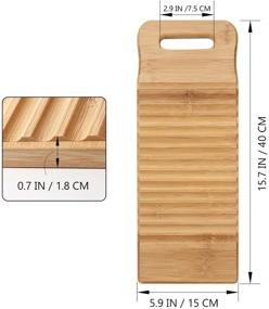 img 1 attached to 🧺 Bamboo Wood Hand Washboard for Laundry, TOPBATHY Washing Clothes Board for Home Use (40X15X1.8CM)