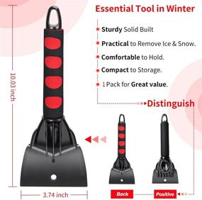 img 3 attached to ❄️ Ice Scraper for Cars and Small Trucks Windshield - Snow Frost Removal Tool with Foam Handle, Scratch-Free (1 Pack)