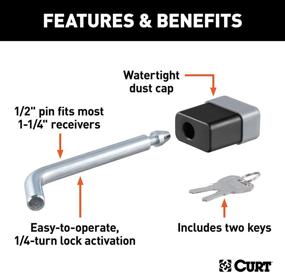 img 2 attached to 🔒 CURT 23020 Trailer Hitch Lock: Reliable 1/2-Inch Pin for 1-1/4-Inch Receiver