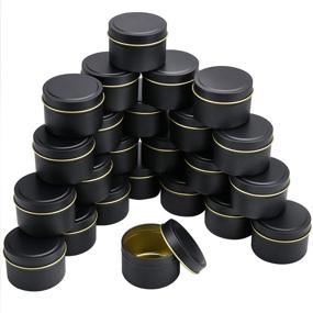 img 4 attached to 🕯️ HOZEON 24 PCS 4 Oz Light Black Candle Tins with Slip-On Lids - Ideal Candle Containers for Candle Making, Arts & Crafts, Storage & More