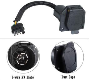 img 2 attached to 🔌 Wadoy 4 Flat to 7 Way Blade Trailer Adapter: Enhance Trailer Light Connectivity for Car, Truck, RV, and More with this Electrical Connector and Mounting Bracket