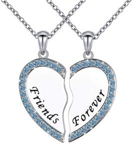 img 4 attached to 👭 S925 Sterling Silver Best Friend Couple Bestie Necklaces Heart 2 Piece: Perfect Gifts for Women, Teen Girls, and BFFs - Friendship Pendant Necklace Set