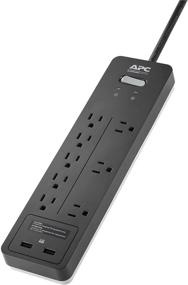 img 4 attached to APC Power Strip Surge Protector USB Charging Ports 💡 PH8U2 2160 Joules Flat Plug 8 Outlets Black - Enhanced SEO