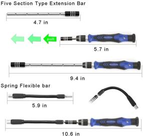 img 1 attached to 🛠️ Полный 61-дюймовый профессиональный набор отверток для ремонта компьютеров для точного ремонта ПК, ноутбука, Macbook, планшета, PS4, Xbox Controller - включает в себя 56 магнитных бит, гибкий вал