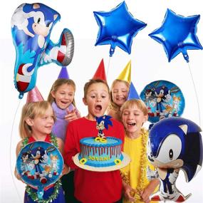 img 1 attached to 🎈 Sonic the Hedgehog Party Balloons: 6 Pcs Anime Foil Decorations for Kids' Birthday, Baby Shower & More!