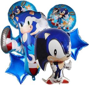 img 4 attached to 🎈 Sonic the Hedgehog Party Balloons: 6 Pcs Anime Foil Decorations for Kids' Birthday, Baby Shower & More!