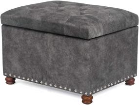 img 4 attached to Adeco FT0033 3 Accents Rectangular Footstool Furniture