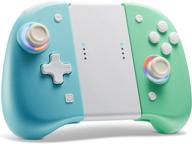 binbok green joypad for nintendo switch - wireless controller with 8 led colors, 🎮 adjustable turbo, vibration, ergonomic design, rechargeable, back button - ideal switch console accessory, remote gamepad logo