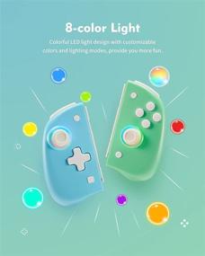 img 2 attached to Binbok Green Joypad for Nintendo Switch - Wireless Controller with 8 LED Colors, 🎮 Adjustable Turbo, Vibration, Ergonomic Design, Rechargeable, Back Button - Ideal Switch Console Accessory, Remote Gamepad