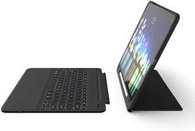 img 4 attached to 📚 ZAGG Slimbook Go - Black Ultrathin Case with Detachable Bluetooth Keyboard - Designed for 2019 Apple iPad Pro 12.9