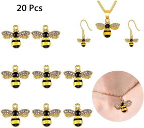 img 3 attached to 🐝 Sparkling Alloy Enamel Bee Charms with Rhinestones: Ideal for DIY Jewelry Making Crafts