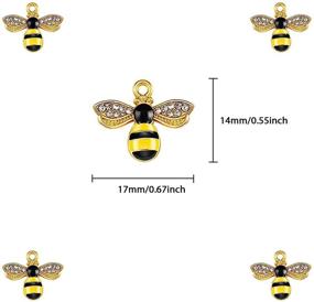 img 1 attached to 🐝 Sparkling Alloy Enamel Bee Charms with Rhinestones: Ideal for DIY Jewelry Making Crafts