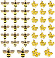 🐝 sparkling alloy enamel bee charms with rhinestones: ideal for diy jewelry making crafts logo