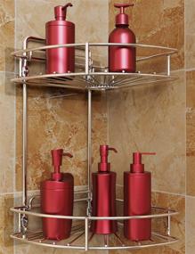 img 4 attached to 🚿 Stainless Steel 2-Tier Corner Shower Caddy by Vdomus – Wall Mounted Bathroom Shelf with Adhesive or Screw Installation