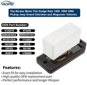 img 3 attached to 🔥 High-Performance HVAC Blower Motor Fan Resistor for Dodge Ram 1500 2500 3500 Pickup (1994-2008), Jeep Grand Wagoneer (1993), and Grand Cherokee (1993-1999) - Replaces OE# 68004241AA 973020 5012212AA