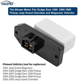 img 2 attached to 🔥 High-Performance HVAC Blower Motor Fan Resistor for Dodge Ram 1500 2500 3500 Pickup (1994-2008), Jeep Grand Wagoneer (1993), and Grand Cherokee (1993-1999) - Replaces OE# 68004241AA 973020 5012212AA