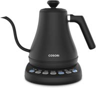 🔥 cosori co108-nk electric gooseneck pour over kettle, 5 presets, 100% stainless steel, 1200 watt quick heating, 0.8l, matte black logo